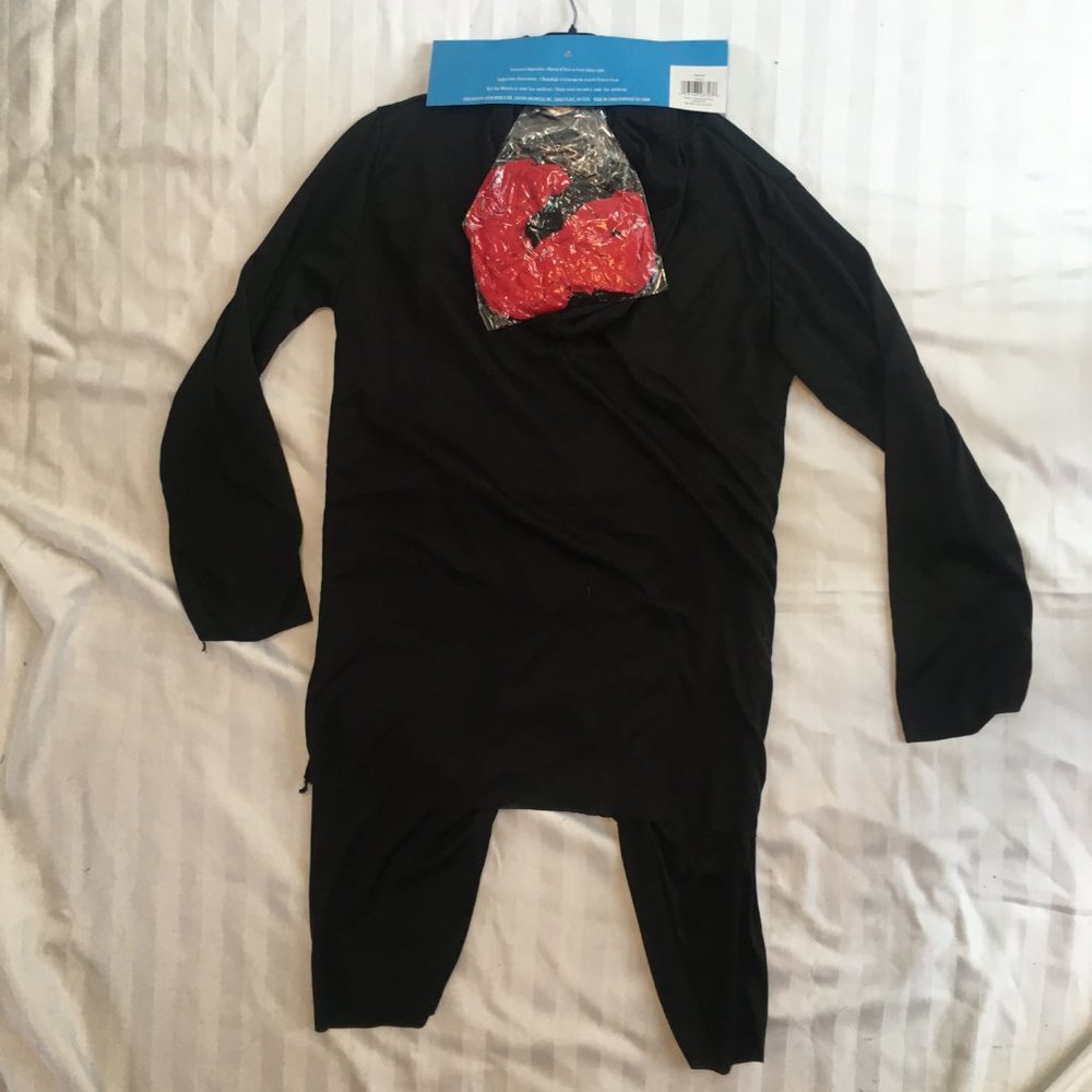 Black Ninja Boys Child Kid Halloween Costume Size 12 to 14 Fun World New - Picture 9 of 12